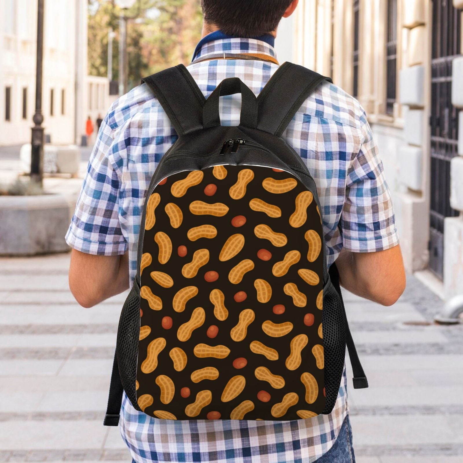 Xecao Peanuts5 Print School Backpack with Laptop Compartment Small Travel Laptop Backpack for Women Men Waterproof College Backpack Simple School Bag