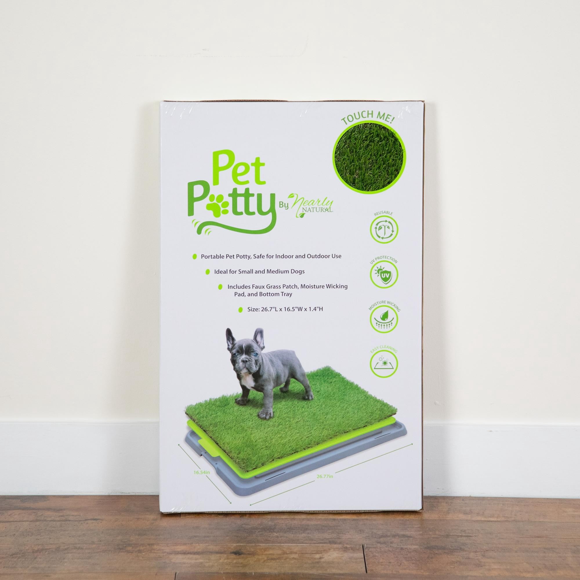 26.7in. x 16.5in. UV Resistant Artificial Pet Potty Grass Training Pad (Indoor/Outdoor)