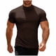 thumbnail image 2 of Blusa y camisa de manga corta con cuello alto para hombre, color liso, informal, a la moda, de manga corta, con cuello alto, capa base, blusa de poliéster para hombre, 2 of 9