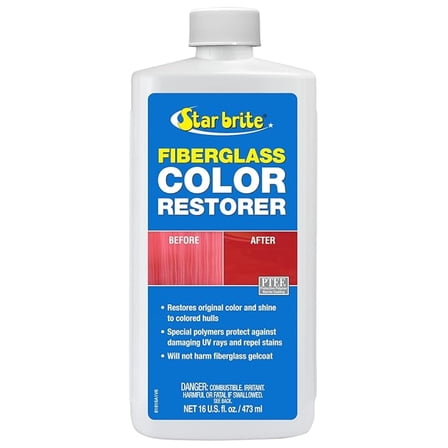Fiberglass Color Restorer - Specially Formulated for Colored Boat Hulls - Renew, Shine & Protect -16 OZ (081816PW)