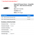 thumbnail image 2 of Engine Oil Pressure Sensor - Compatible with 1999 - 2002 GMC Sierra 1500 2000 2001, 2 of 2