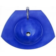 Whitehaus WHECOLOOM-BLUE Trapezoidal Counter Top w/ Integrated Round Basin