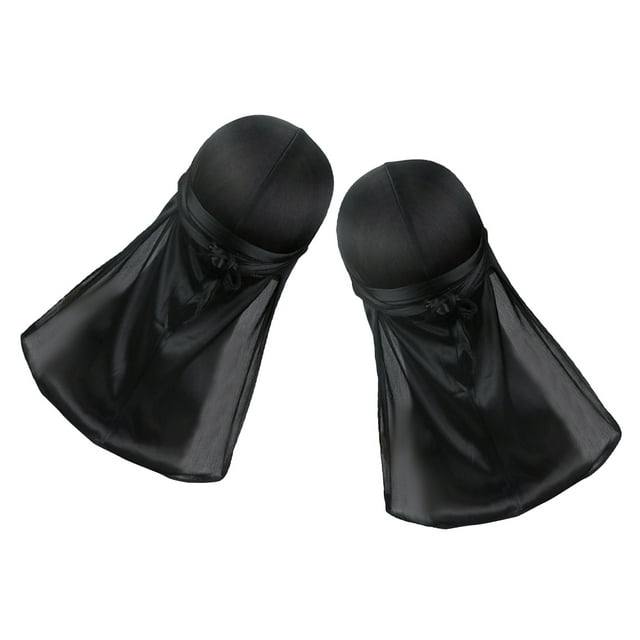 OULII 2Pcs Pirate Bandana Men Black Cosplay Prop for Parties and Everyday Wear