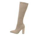 thumbnail image 6 of Chenyee Knee High Boots for Women Heel Pointed Toe Breathable Stretch Knit Sock Booties, 6 of 8