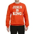 thumbnail image 2 of Jesus Is King Bible Scripture | Mens Christian Crewneck Graphic Sweatshirt, Orange, X-Large, 2 of 3