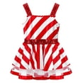thumbnail image 3 of Sxiwei Kids Girls Sequins Striped Tutu Dance Dress Figure Skating Dress Christmas Party Candy Cane Red 10, 3 of 7
