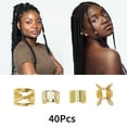 thumbnail image 3 of Unique Bargains 40 Hair Cuffs Dreadlock Hollow 4 Styles Dreadlock Hair Clips Gold Tone, 3 of 5
