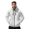 thumbnail image 2 of Mens Hoodies Jacket 2025 Fall Winter Long Sleeve Slim Fit Plain Zip Up Hoodie with Pockets Hooded Sweatshirt Pullover, 2 of 6