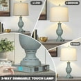 thumbnail image 3 of Farmhouse Table Lamps, Rustic 26" Touch Control Bedside Lamps with USB A+C Charging Ports & AC Outlet, Vintage 3-Way Dimmable Traditional Classic Nightstand Lamp for Living Room Bedroom Office Decor, 3 of 16
