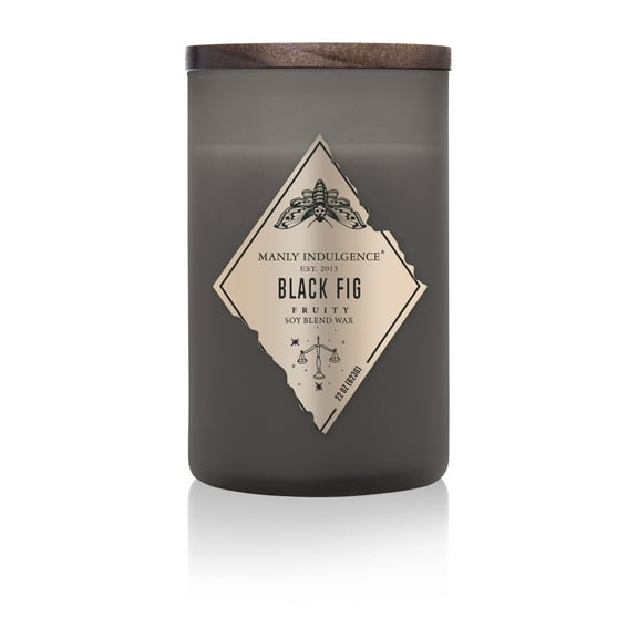 Manly Indulgence Black Fig 22 oz 2 Wick Candle, Black
