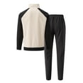 thumbnail image 4 of 50% off Clear! safuny Men's 2Pc Tracksuits Jackets&Pants Jogger Solid Color Block Long Sleeve Trendy Full Zipper Outfits Athletic Suits Causal Running Sports Sweatsuit Yellow S, 4 of 5