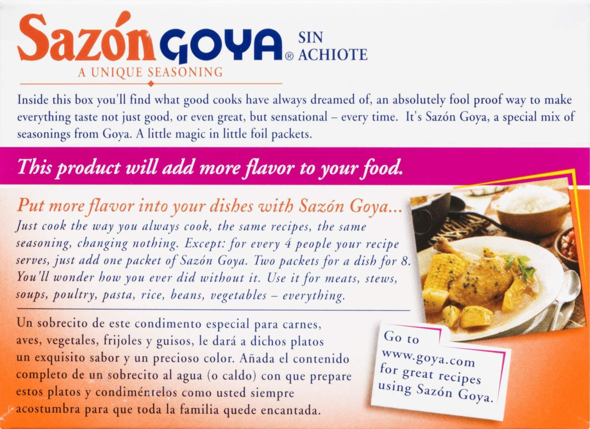 Goya Sazon without Annatto Seasoning, 2.11 oz
