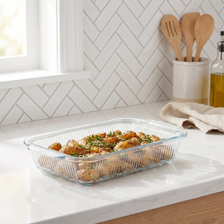 Cook With Color 15.1 x 9.3 Sculpted Glass Baking Dish photo 7