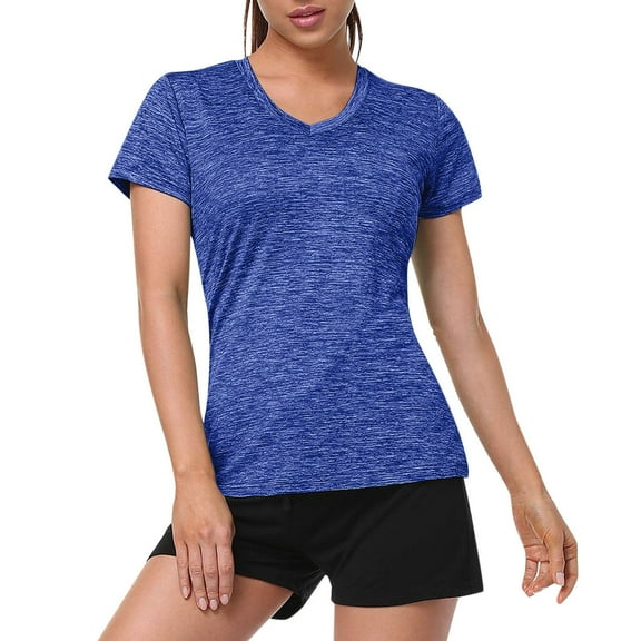 Relanfenk Women V Neck Short Sleeve Moisture Wicking Shirts Sport Activewear Top T-Shirts