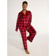 thumbnail image 2 of Joyspun Women's Velour Notch Collar Top and Pants Pajama Set, 2-Piece, Sizes S-3X, 2 of 5