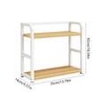 thumbnail image 3 of Two-Tier Metal and Wood Kitchen Storage Rack | Spice Rack & Pantry Organizer for Countertop, Heavy-Duty Shelf for Oil Bottles, Utensils, and Canned Goods | 16.5" x 13.8" x 5.5" Black, White, or Khaki, 3 of 6