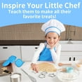 thumbnail image 5 of 11 Pcs Kids Aprons for Girls Boys, Kids Cooking and Baking Sets, Chef Hat Apron Pretend Play Set for Toddlers Age 3-8, Blue, 5 of 7