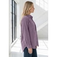 thumbnail image 3 of Roaman's Women's Plus Size Corduroy Button-Front Shirt, 3 of 5