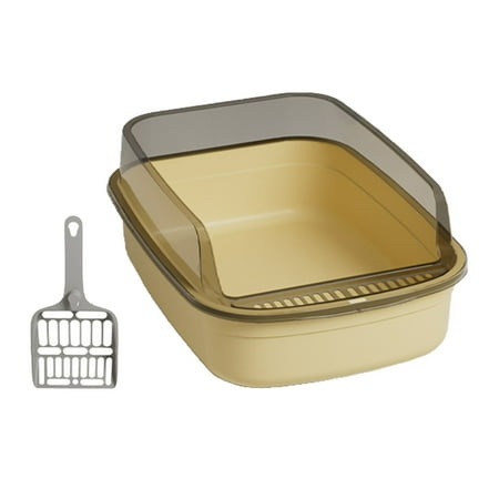 Extra Large Cat Litter Box U-Shaped With Removable Potty  High-Sided Open Top Cat Litter Box  Low Entry Design  Free Cat Litter Scoop And Deodorizing Bag 20*14.5*7.5 Inches