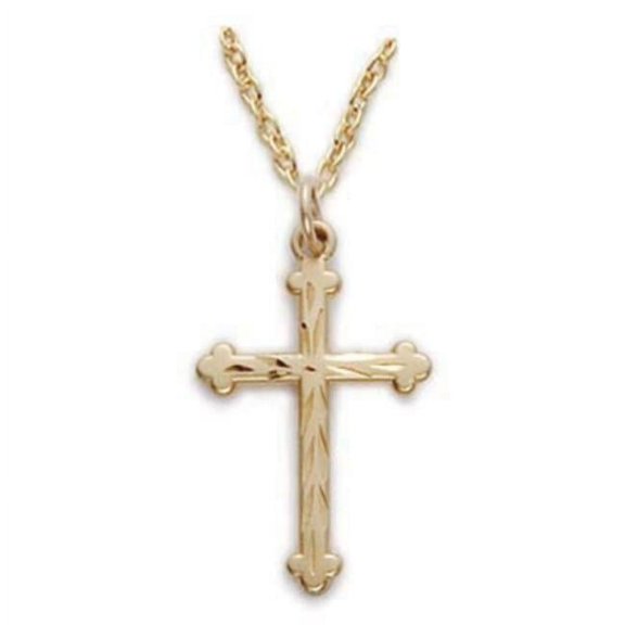 Mcvan J9251 18 in. Chain Gold Over Sterling Silver Cross Boxed