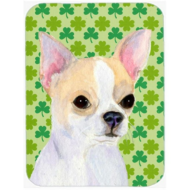 Chihuahua St. Patricks Jour Trèfle Portrait Planche à Découper en Verre&44; Grand