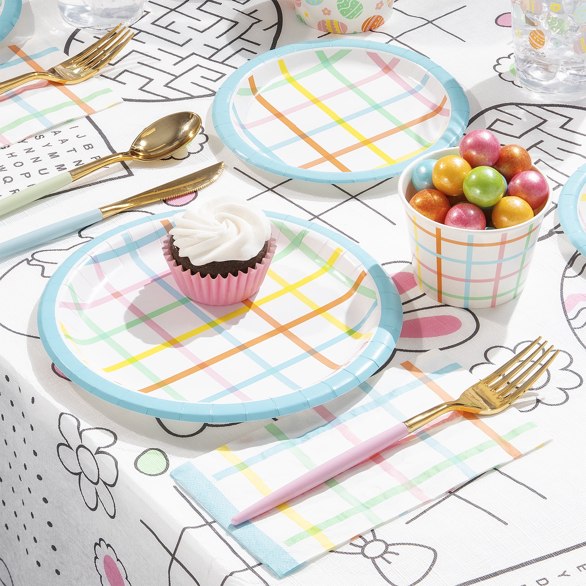 Way To Celebrate Easter Paper Activity Table Cover, Multicolor, 54 in x 84 in