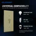 thumbnail image 4 of ELEGRP Slide Toggle Dimmer Switch,Single Pole & 3-Way Toggle LED Dimmer Light Switch, Wall Plate Included, UL Listed, Ivory 2PC, 4 of 6