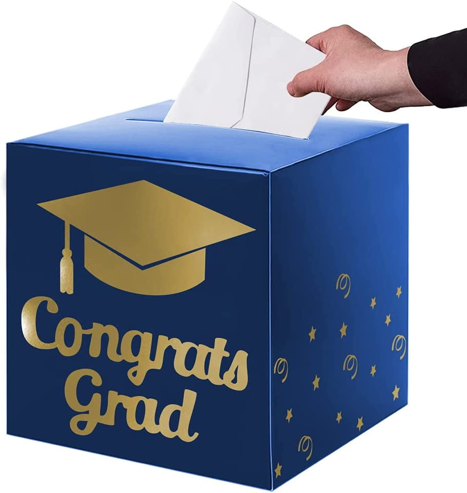 Graduation Card Box Holder, Congrats Grad Foldable Cardboard