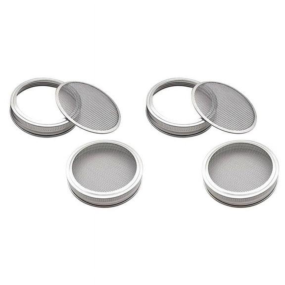 4 Stainless Steel Sprouting Jar Lid Kit for Superb Ventilation Fit for Wide Mouth Jars Canning Jars