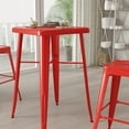 thumbnail image 3 of Merrick Lane Bar Height Patio Dining Table with Red Metal Frame and 23.75" Square Top, 3 of 9