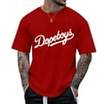 thumbnail image 4 of T-shirt à Manches Courtes pour Homme, Coupe Ample, Col Rond, Imprimé de Lettres, Décontracté et Populaire, 4 of 4