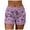 Purple, variant on Women's Mid Rise Star Graphic Print Yoga Shorts Elastic Drawstring Slim Fit Workout Activewear Bottoms