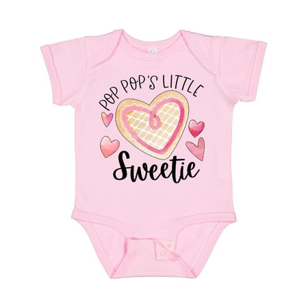 

Inktastic Pop Pop s Little Sweetie with Pink Heart Cookie Gift Baby Boy or Baby Girl Bodysuit