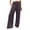 Brown Boho Pants for Women, variant on Women's Solid Color Cotton Linen Pants Light Weight Fit Long Palazzo Pants Casual Loose Flowy Elastic High Waist Wide Leg Stretch Lounge with Pockets Comfy Summer Trousers Blue L