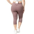 thumbnail image 3 of Women's High Waist Pocket Activewear Leggings, Smoky Mauve, Capri, 3XL, 3 of 5