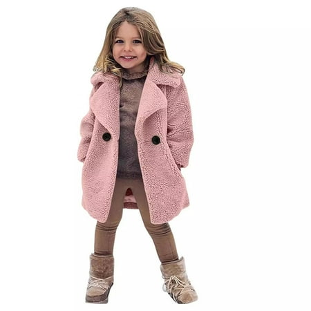 

Mchoice Baby Girls Faux Fur Teddy Long Coat Toddler Kids Winter Fleece Jacket Warm Outwear Clothes on Clearance