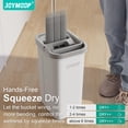 thumbnail image 2 of JOYMOOP Flat Mop and Bucket System, Microfiber Mop for Floor Cleaning, White, Suitable for Hardwood, Tile, Laminate and Vinyl Floors, 50" Mop with 1 Microfiber Pad, 2 of 12