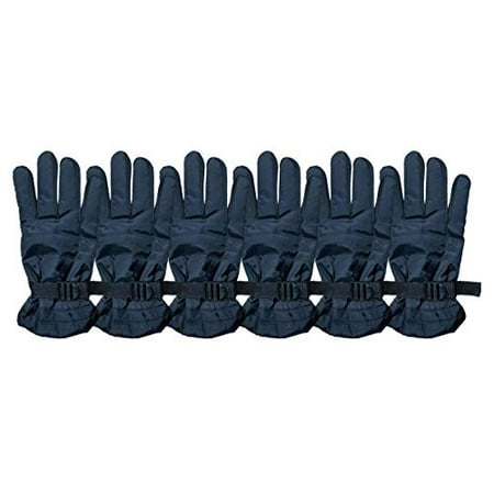 6 Pairs Of excell Mens Black Water Proof Winter Glove With Gripper