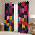 thumbnail image 2 of Manfei Vintage Square Geometric Black Out Curtains, Colorful Abstract Curtains Pack of 2 (42x63 Each), Teen Child Adult Bedroom Curtains, Curtains and Drapes Home Decor, 2 of 6