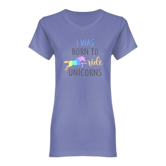 Born To Ride Unicorns Design Shaped Tee Women's -Image by Shutterstock