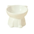 thumbnail image 2 of Ceramic Raised Cat Bowl Large Capacity 4.7 Inch, Anti-Whisker Fatigue Pet Food Dish Neck Support Feeder for Home Use(White), 2 of 6