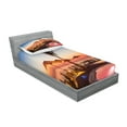 thumbnail image 2 of Ambesonne Tropical Fitted Sheet & Pillow Sham Set, Ocean View at Sunset, Twinxl, Multicolor, 2 of 2