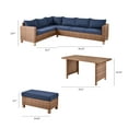 thumbnail image 4 of Better Homes & Gardens Brookbury 4-Piece Wicker Patio Sectional Dining Set with Navy Cushions, 4 of 10