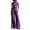 Purple, variant on Szluipve 2 Piece Sets for Women Contrast Stitch 2 Piece Outfits Sleeveless Round Neck Crop Tank Top & High Waist Wide Leg Long Pants Elegant Casual Matching Set with Pockets Dark Gray S
