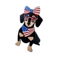 thumbnail image 2 of EWASWON Patriotic Dog Wooden Desktop Figurine, 4th of July Red White Blue Wood Puppy Statue, Small Rustic Americana Home Decor Gift for Dog Lovers, 2 of 6