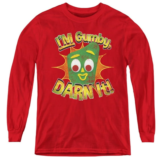 Gumby - Darn It - Youth Long Sleeve Shirt - X-Large