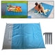 thumbnail image 4 of 2 piezas de manta de playa plegable para acampar al aire libre con 4 estacas duraderas Azul Claro Verde kusrkot Manta de picnic, 4 of 8