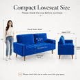 thumbnail image 5 of Neche 59" Velvet Spring Sofa Couch for Living Room, Office, Small Space, Solid Wood Leg, One Box,Blue, 5 of 10