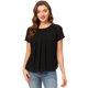 thumbnail image 1 of INSPIRE CHIC Blusa De Verano De Chifón Con Parte Delantera Plisada Y Manga Corta Para Mujer Negro M, 1 of 5
