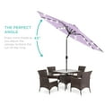 thumbnail image 3 of Best Choice Products 10ft Solar LED Lighted Patio Umbrella w/ Tilt Adjustment, UV-Resistant Fabric - Lavender, 3 of 8